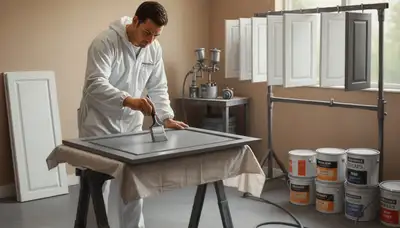 Cabinet painting in Tulsa, OK by Tulsa Paint Pros for a kitchen cabinet makeover