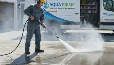 Concrete pressure cleaning in Tulsa, OK for driveways, patios, and walkways by Tulsa Paint Pros