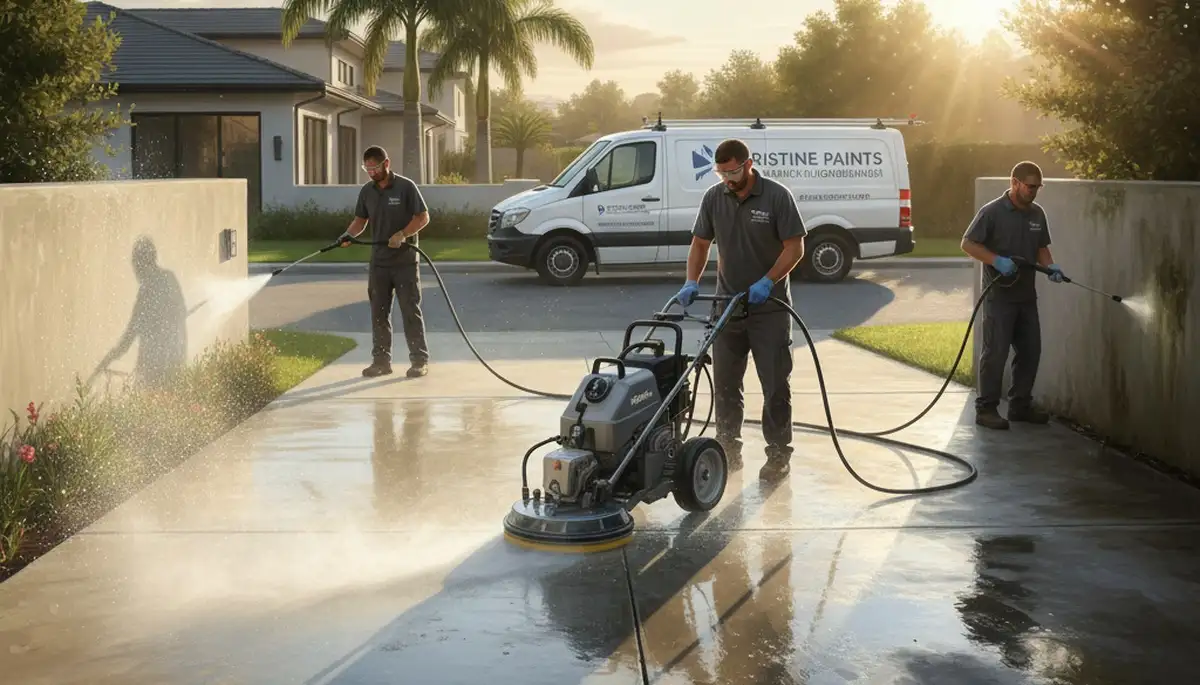 Concrete pressure cleaning for driveways and patios in Tulsa, OK
