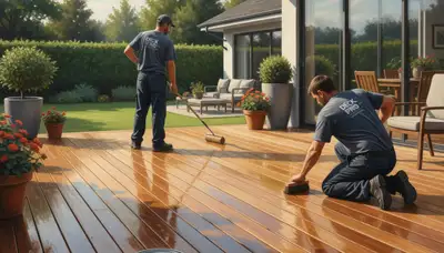 Deck sealing service in Tulsa, OK protecting wood from humidity and sun damage