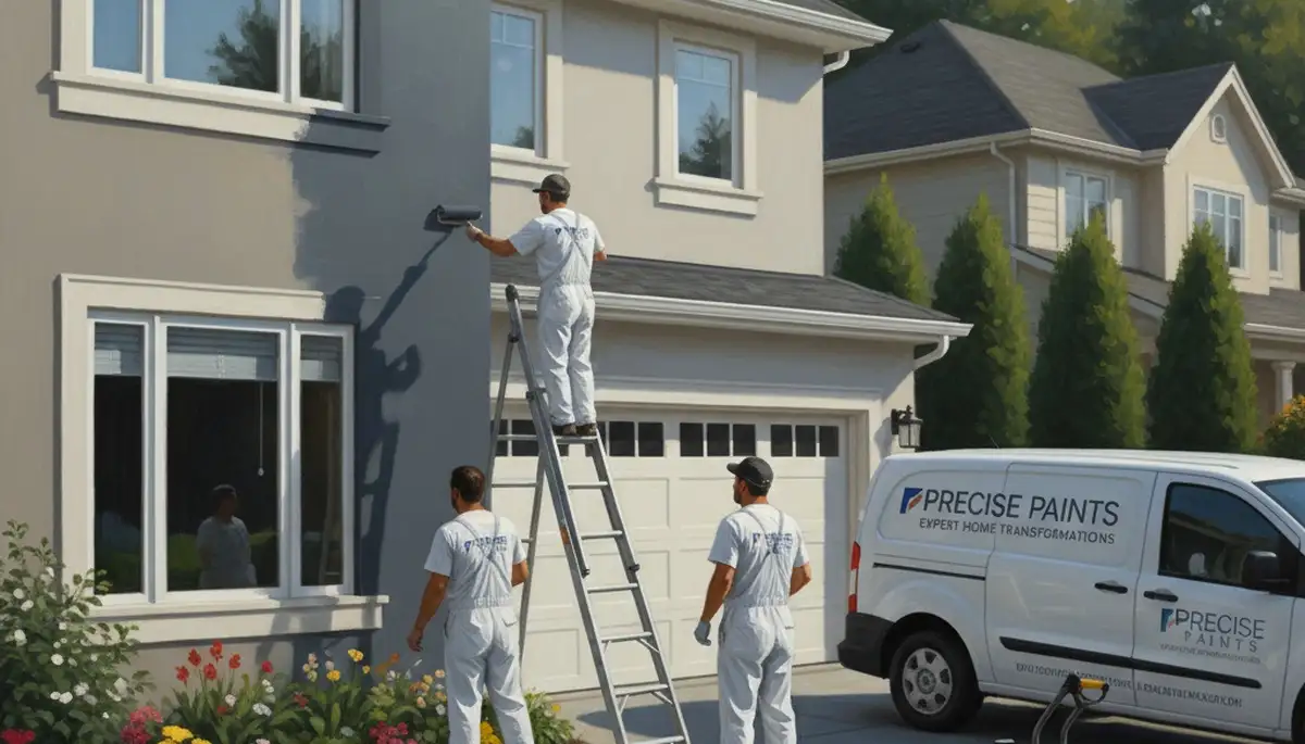 Tulsa painting contractor applying durable exterior house paint for Oklahoma weather