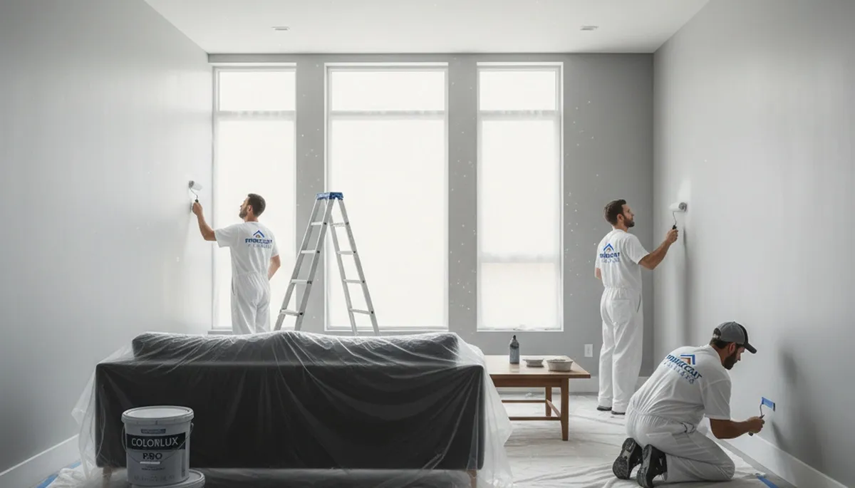 Interior house painting in Tulsa, OK by Tulsa Paint Pros for a professional home interior finish
