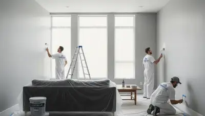 Interior house painting in Tulsa, OK by Tulsa Paint Pros for a professional home interior finish