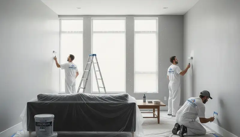 Interior house painting in Tulsa, OK by Tulsa Paint Pros for a professional home interior finish