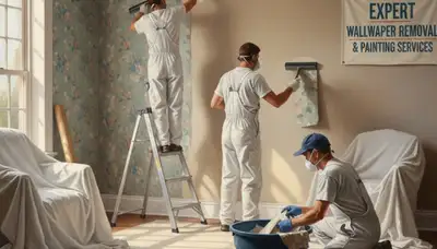 Wallpaper removal service in Tulsa, OK by Tulsa Paint Pros for clean, smooth walls