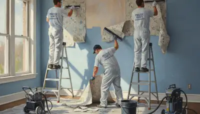 Professional wallpaper removal in Tulsa, OK by Tulsa Paint Pros for clean, smooth wall prep